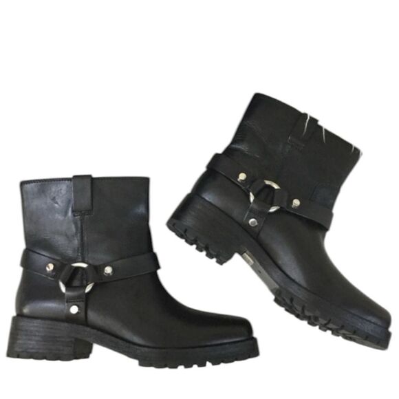 Michael Kors Leather Moto Boots - 38.5 - Excellent Condition - Picture 1 of 11